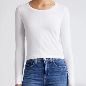 L'AGENCE Benny Woman’s Crewneck Crop T-Shirt SZ S/P NWT
